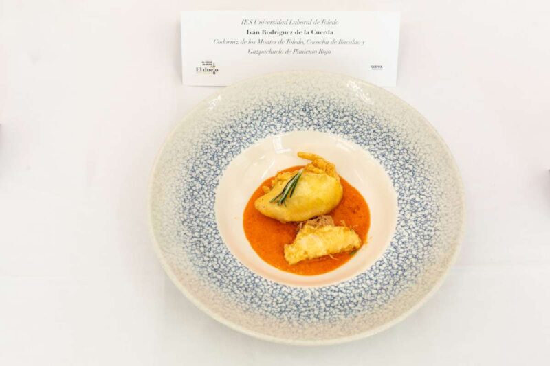 Codorniz de los Montes de Toledo, Cocochas de Bacalao y Gazpachuelo de Pimiento Rojo, Iván Rodriguez de la Puerta, IES Universidad Laboral de Toledo