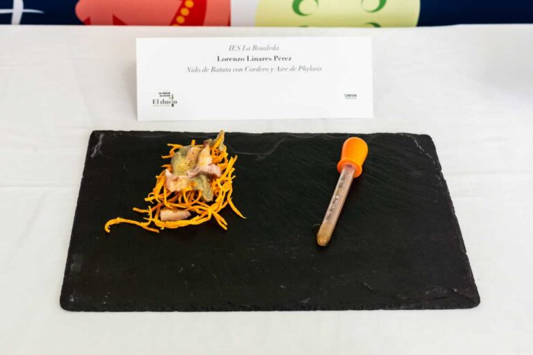 Nido de Batata con Cordero y Aire de Phylasis, Lorenzo Linares Pérez, IES La Rosaleda